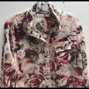 Looks New! Womens Size L Liz Claiborne Long Sleeve Floral Print Top